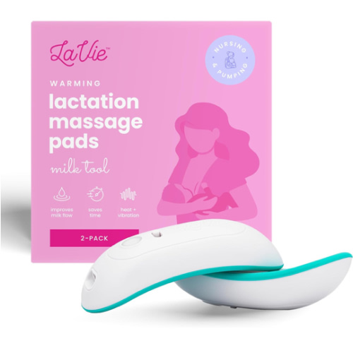LaVie 2-in-1 Warming Lactation Massager, 2 Pack, Heat and Vibration, Pumping and Breastfeeding Essential, for Clogged Ducts, Improved Milk Flow, Mastitis