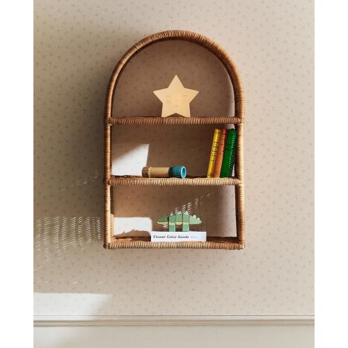 CHILDREN’S OVAL RATTAN SHELVING UNIT