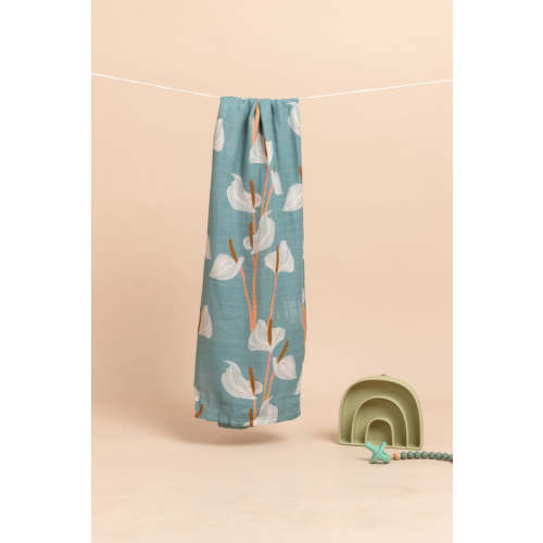 Baby Swaddle - Slate Linear Anthurium