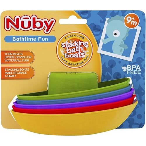 Nuby 5-Pack Stacking Bath Boats