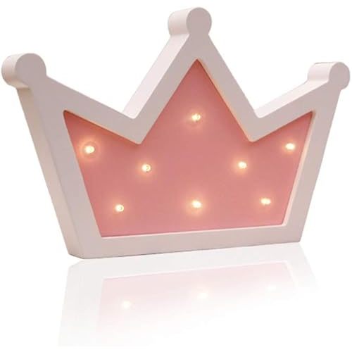 SICHOWEL Queen Princess Kings Shaped Sign-Lighted,Crown Decor for Birthday Wedding Party, Christmas, Kids Room, Living Room Decor (1, Pink) (1)