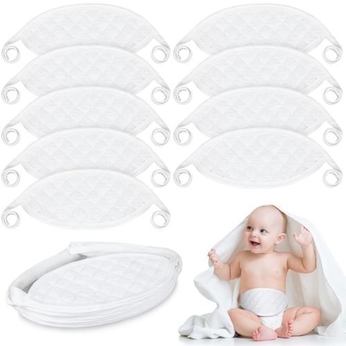 Giegxin 8 Pcs Baby Belly Band Newborn Belly Button Wrap Umbilical Cord Care Soft Infant Button Band Comfort Navel Belt for Abdomen Protection Babies 0 to 12 Months
