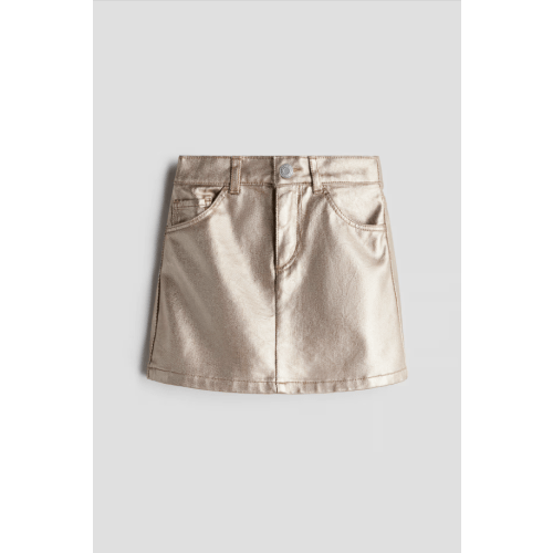 SHIMMERY DENIM SKIRT, Gold-Colored - size 3T (2-3Y)