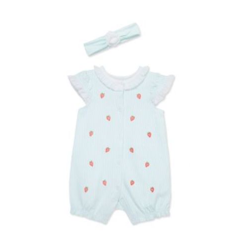 Baby Girls Strawberry Romper with Headband