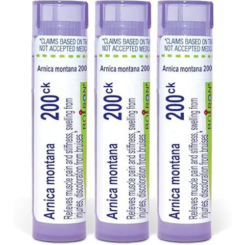 Boiron Arnica Montana 200Ck Homeopathic Medicine for Muscle Pain and Stiffness - Pack of 3 (240 Pellets)