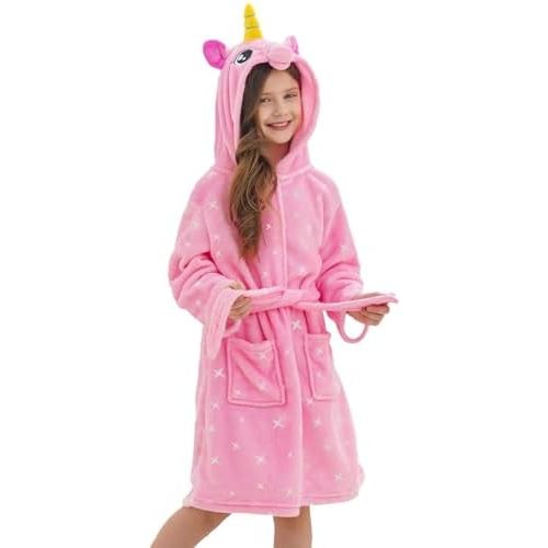 Doctor Unicorn Soft Unicorn Hooded Bathrobe Sleepwear - Unicorn Gifts for Girls