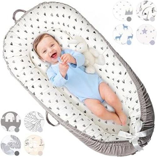 Baby Lounger,Portable Cosleeper, Polyester Cotton Infant Nest Cover, Comfortable Newborn Lounger, Ultra Baby Shower, Travel Baby Bed
