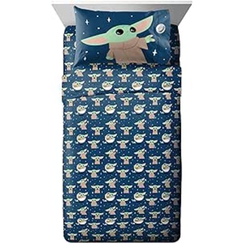 Amazon.com: Jay Franco Star Wars The Mandalorian Hello Grogu Twin Size Sheet Set - 3 Piece Set Super Soft and Cozy Kid’s Bedding - Fade Resistant Microfiber Sheets (Official Star Wars Product) : Home & Kitchen