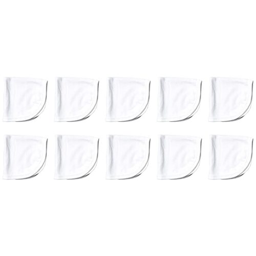 HonestBaby 10-Pack Organic Cotton Baby-Terry Wash Cloths, Bright White, One Size,10 Count (Pack of 1) - 10-pack Bright White