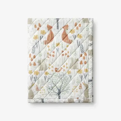 Forest Animals Print Sherpa Stroller Blanket | The Company Store