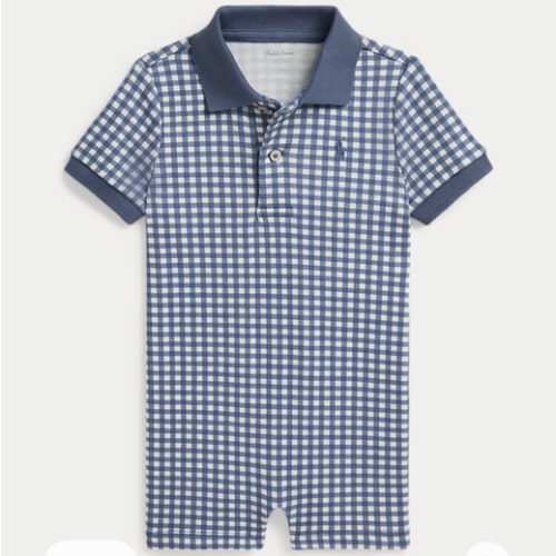 Gingham Soft Cotton Polo Shortall