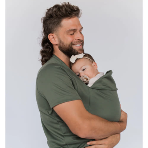 Lalabu Dad Shirt | Original Babywearing T-Shirt with Kangaroo Pouch | Baby Wrap Carrier for Newborns & Infants | Baby Wrap Carrier for Newborns | Essential for new Dads