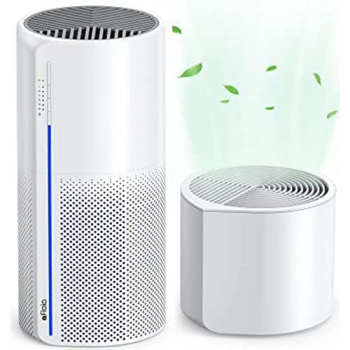 Afloia 2 in 1 Air Purifier with Humidifier, 3 Stage Filters for Home Allergies Pets Hair Smoker Odors, Evaporative Humidifier, Auto Shut Off, Quiet Air Cleaner with Seven Color Light,MIROPRO