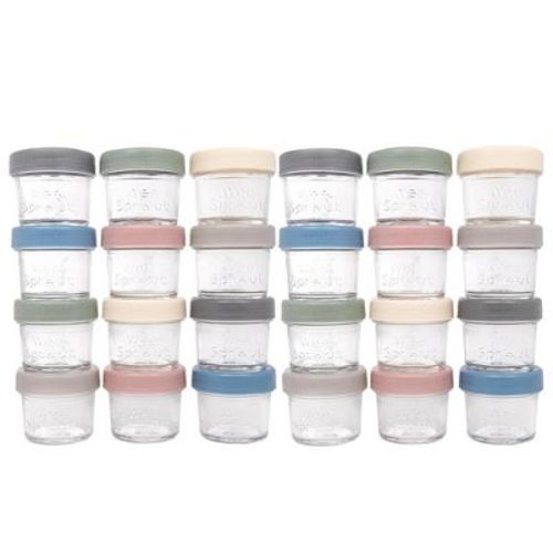 Weesprout Glass Baby Food Storage Jars With Lids, Reusable Small Containers, 4 Oz, 24 Pack - Matte Variety