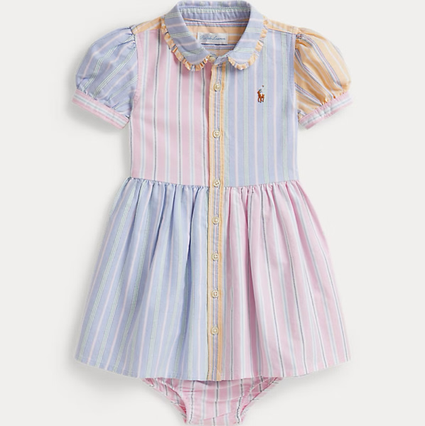 Striped Cotton Fun Shirtdress & Bloomer