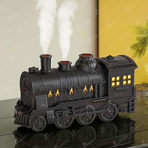 Diffuserlove Train Diffuser 300ML Essential Oil Diffuser Cool Mist Humidifier Aroma Diffuser with Night Light for Bedroom Desk Black
