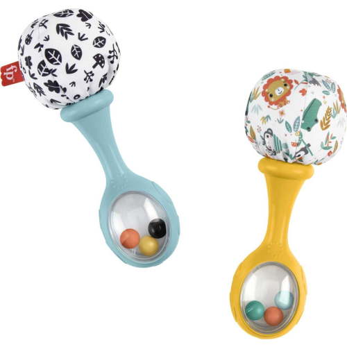 Fisher-Price Baby Rattle n Rock Maracas Toys, Set of 2 for Infants 3+ Months, High Contrast