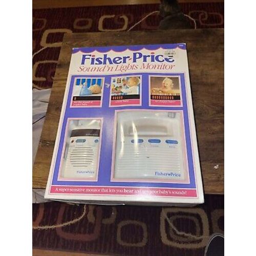 WORKING Fisher Price Baby Monitor Sound &#039;N Lights Transmitter Receiver 1550 BOX