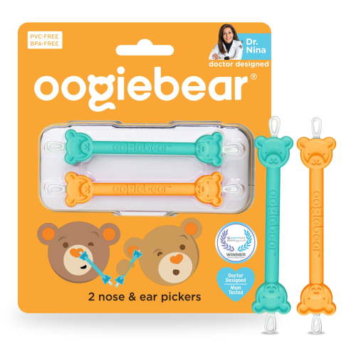 Oogiebear 2 Pack Booger and Ear Wax Picker with Case, Safe for Newborns
