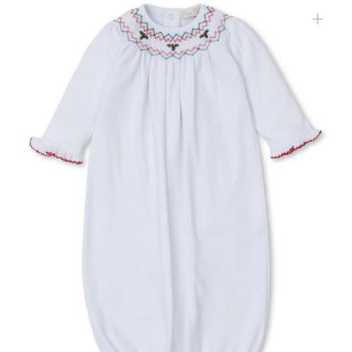 CLB Holiday Medley 24 Mistletoe Hand Smocked Sack Gown