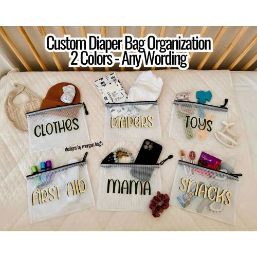 Diaper Bag Organization, Diaper Bag Storage, Daycare Bag, Diaper Bag Insert, Beach Bag, Water Resistant Bag, Organizer Pouches, Baby Bag