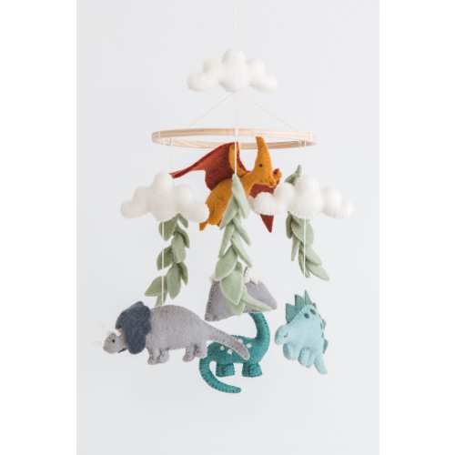 Dino mobile/ Dinosaur mobile / Dino nursery / baby animal mobile / Dinosaur theme nursery / natural nursery mobile