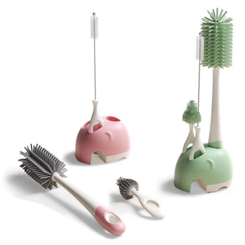 Bebamour Stand Baby Bottle Brushes for Cleaning 4 in 1 Soft Baby Bottl