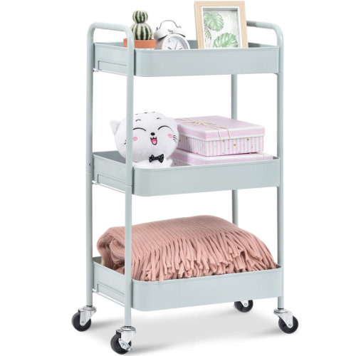 KINGRACK 3-Tiers Stainless Steel Utility Cart with Wheels,12*17.3*31.3 inch Rolling Cart,Metal Cart, Salon Trolley Cart,Kitchen Storage Cart,Bathroom Cart & Reviews | Wayfair