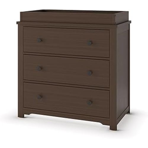 Child Craft Harmony 3 Drawer Dresser with Removable Changing Table Topper for Nursery or Bedroom, (Brushed Truffle)