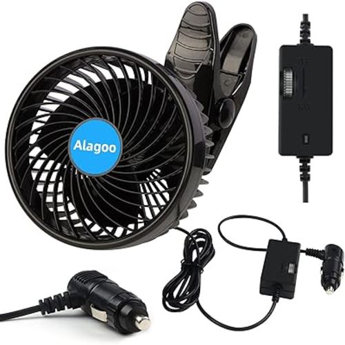 Car Fan 6'' 12V Fan Cool Gadgets Clip Fan for Front Rear Seat Passenger Portable Car Seat Fan Electric Car Fans Quiet Car Air Conditioner with Cigarette Lighter Plug for Car/Vehicle SUV, RV