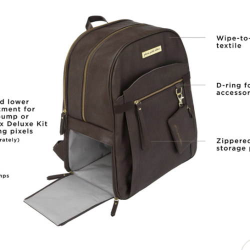 2-in-1 Provisions Breast Pump & Diaper Bag Backpack in Saddle