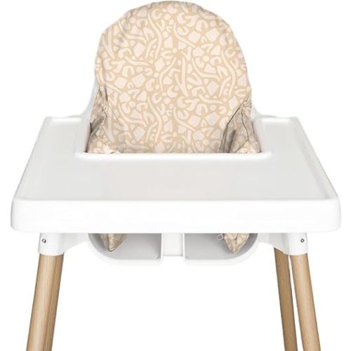 Highchair Cushion Cover for Inflatable Cushion, Compatible for IKEA Antilop Highchair,Accessories Stain-Proof and Wipeable Cushion Cover (Cushion NOT Included)(Sand Savannah)