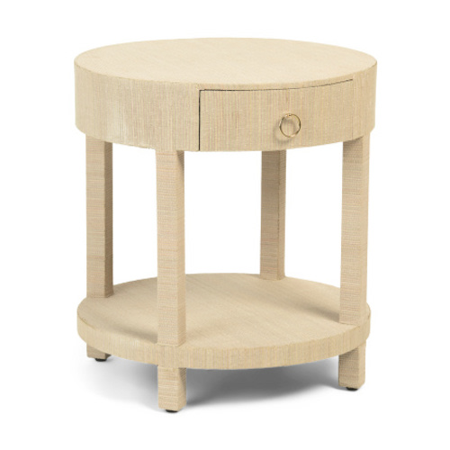 Raffia Round 1 Drawer Side Table | Home | T.J.Maxx