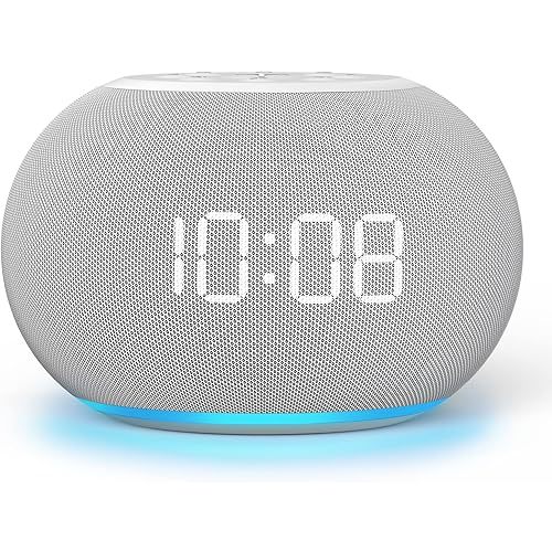 Reacher Auto-Dimmable Sound Machine Alarm Clock with Night Light, 20 Soothing Sounds, LED Digital Display, Sleep Timer, Precise Volume Control, White Noise Soother for Baby, Adults, Bedrooms