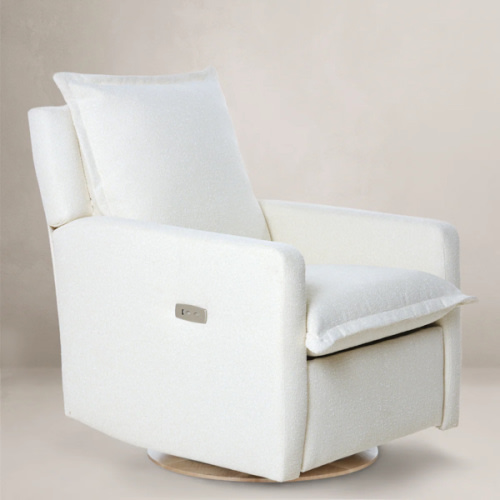 High Performance Bouclé Oyster | Flynn | Swivel Nursery Recliner | Oilo™ Studio