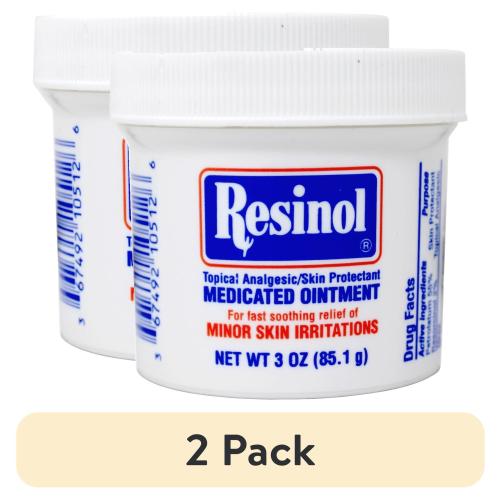 (2 pack) Resinol Medicated Ointment For Itch Relief And Protection Of Skin Rashes and Irritations, 3 Ounce Jar