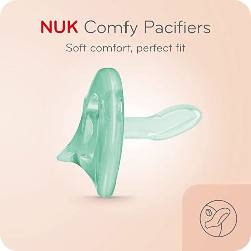 NUK Comfy Orthodontic Pacifiers, 0-6 Months, 3 count (Pack of 1) - Pink Assorted - 3 Pack