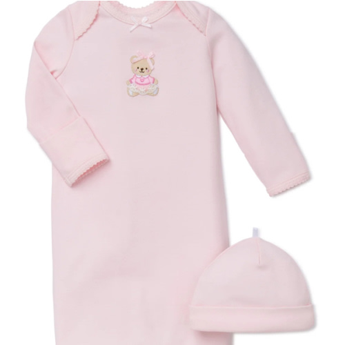 Pink Bear Sleeper Gown And Hat