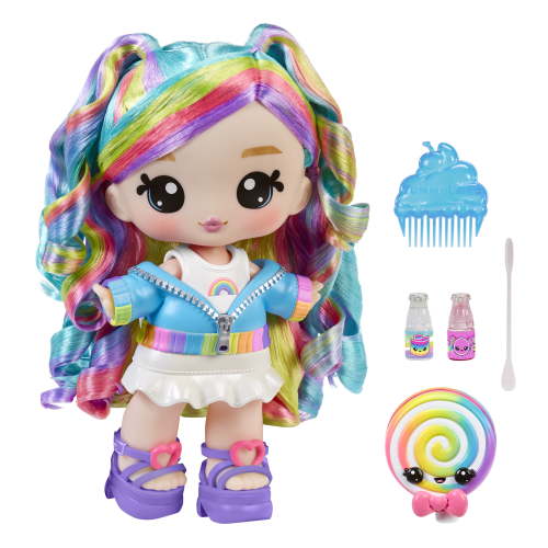 Yummiland Lip Gloss Doll - Skyler Rainbow Belt, with DIY Lip Gloss Kit, Ages 4+
