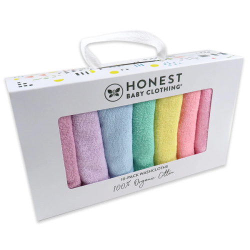 10-Pack Organic Cotton Baby-Terry Wash Cloths
