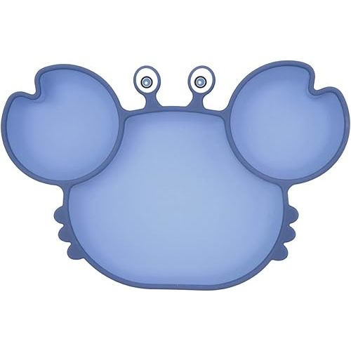 Silicone Suction Plate for Toddlers - Self Feeding Training Divided Plate Dish and Bowl for Baby and Toddler, Fits for Most Highchairs Trays, BPA Free Microwave Dishwasher Safe