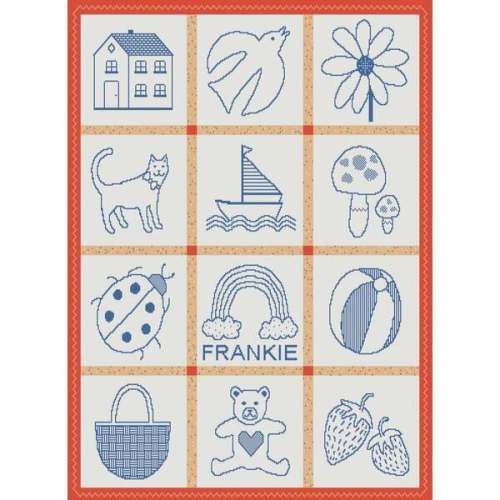 Baby's Things Baby Blanket, Blue Ink - Biquette | Maisonette