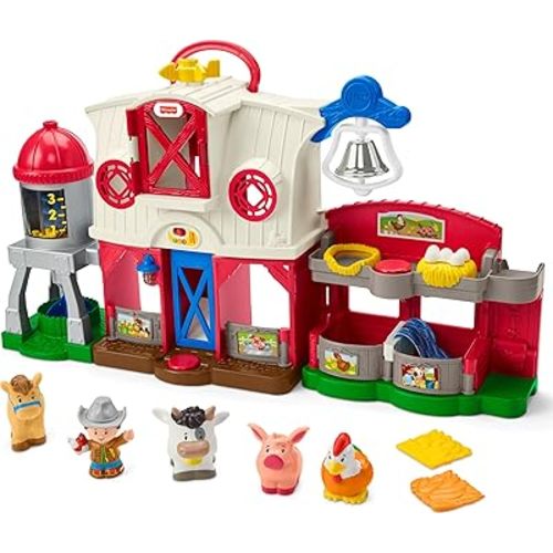 Fisher-Price Little People Toddler Learning Toy Caring for Animals Farm Playset with Smart Stages for Pretend Play Kids Ages 1+ years