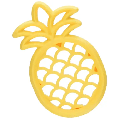 Itzy Ritzy Silicone Baby Teether – BPA-Free Infant Teether with Easy-to-Hold Design & Textured Back Side to Massage & Soothe Sore, Swollen Gums - Teething Toy for 3 Months & Up - Pineapple