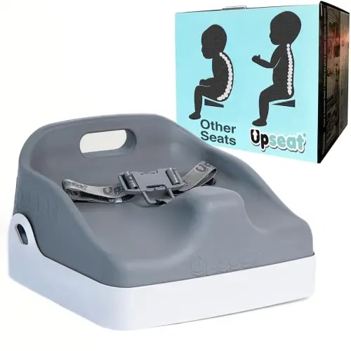 Upseat Boost Ergonomic Toddler Booster Seat for Dining Table, Developed with Physical Therapists to Encourage Posture, 3-Point Harness, Easy to Wipe Clean, and Lightweight Gray