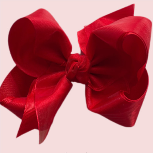 Red Layered Organza/Grosgrain Bow
