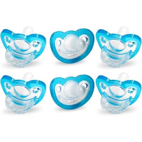 RAZBABY JollyPop Baby Pacifier Newborn, 0-3m (Blue, 6 Count)