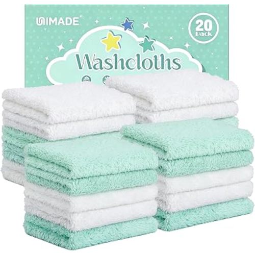 UNIMADE Baby Washcloths, Microfiber Coral Fleece Wash Cloths