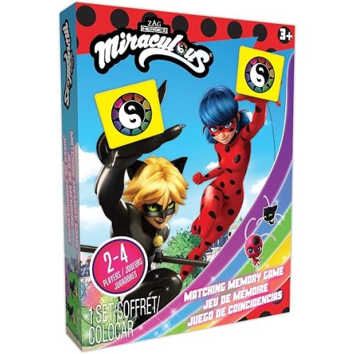 TCG Toys Miraculous Ladybug - Memory Matching Card Game - Featuring 72 Full Color Pieces - Promote and Improve Memory & Sensory Development Skills. Great Birthday Gift for Boys and Girls