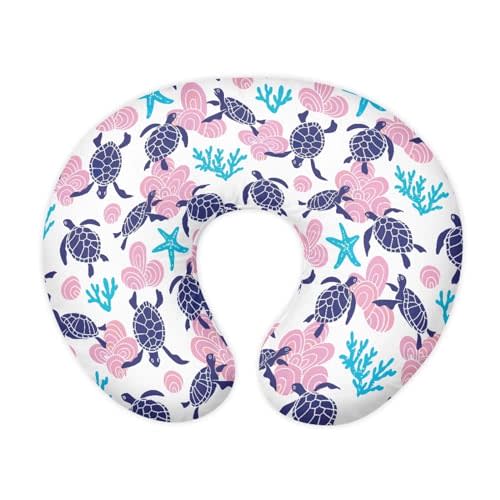 Wanzuoeng Nursing Pillow Cover for Newborn Infant, Turtle Starfish Print Soft Breathable Baby Nursing Pillow Cover Lightweight Stretch Breastfeeding Pillow Slipcover Cover